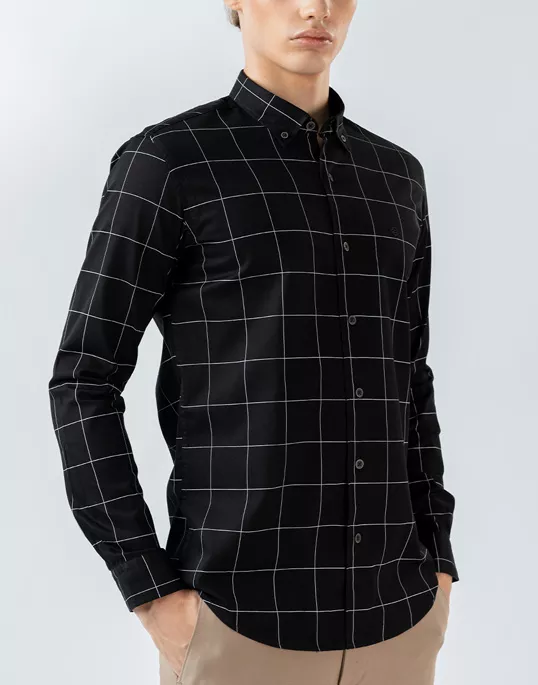 Mens Long Sleeve Black Evening Wear Shirt