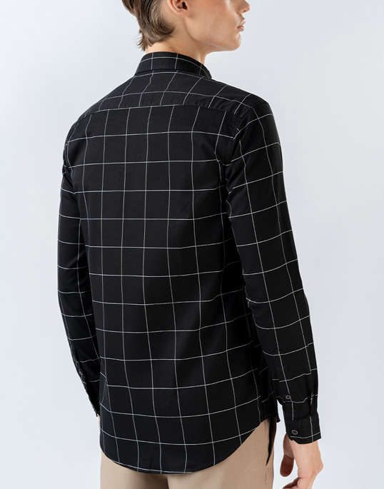 Mens Long Sleeve Black Evening Wear Shirt