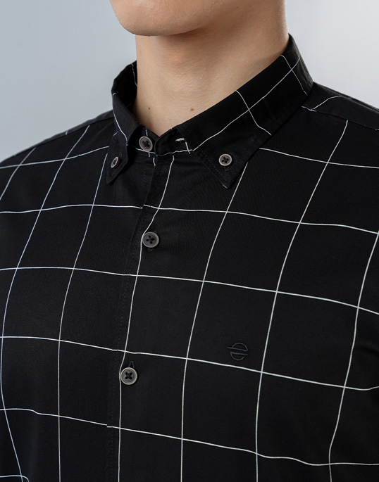 Mens Long Sleeve Black Evening Wear Shirt