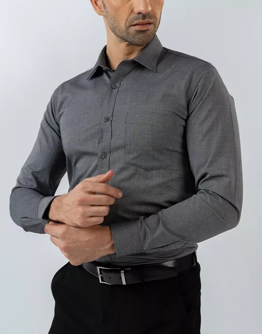 Mens Long Sleeve Grey FilaFil Formal Wear Shirt