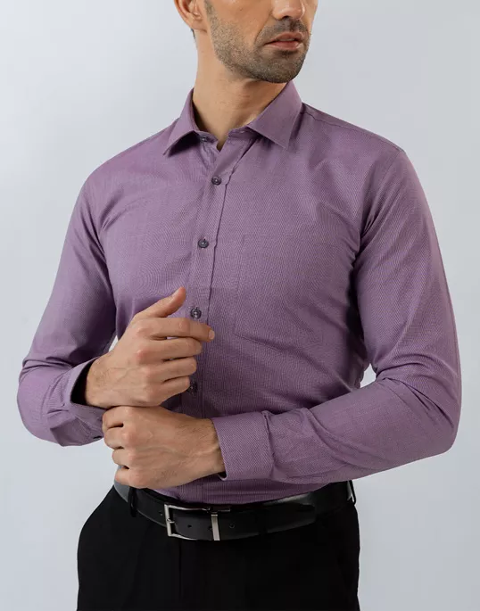 Mens Long Sleeve Purple FilaFil Formal Wear Shirt