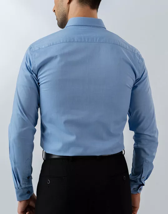 Mens Long Sleeve Sky Blue FilaFil Formal Wear Shirt