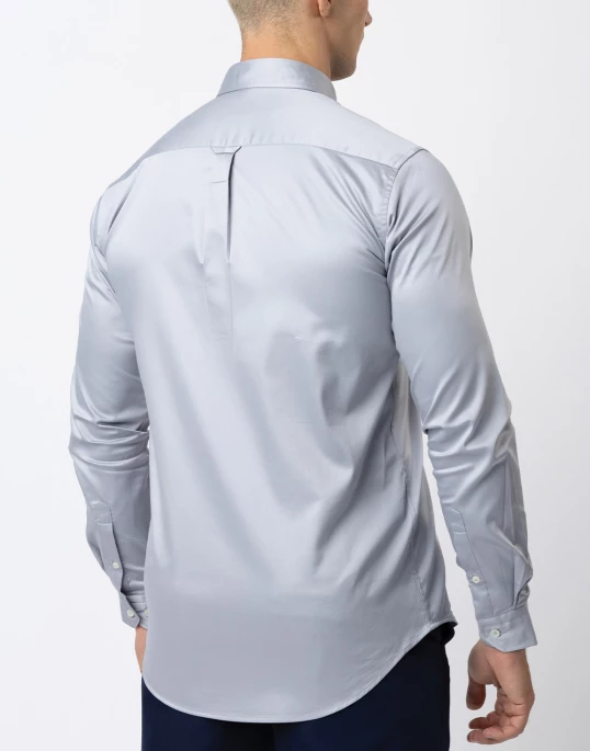 Ebony Casual Long Sleeve Slim Fit Pastel Color Shirts