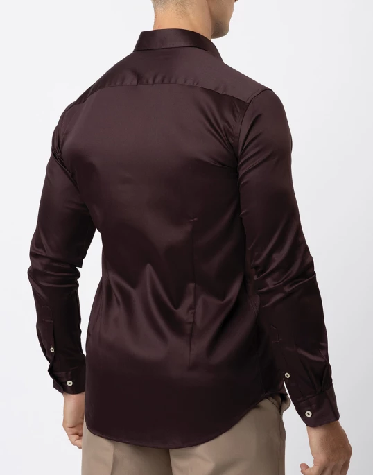 Ebony Casual Evening Wear Long Sleeve Slim Fit Shirt