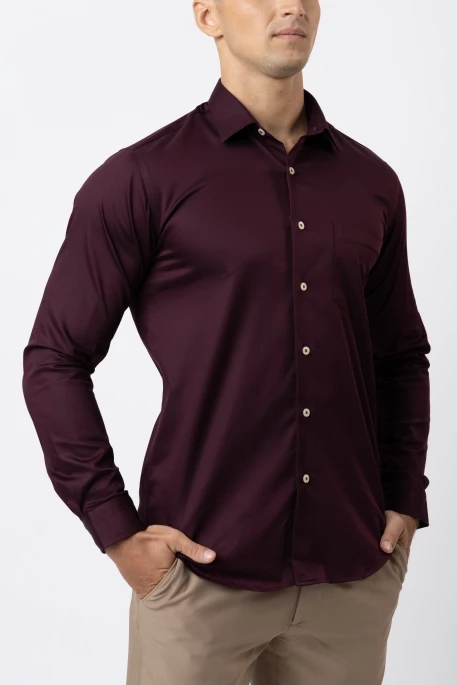 Ebony Casual Evening Wear Long Sleeve Slim Fit Shirt