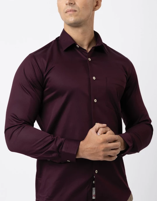 Ebony Casual Evening Wear Long Sleeve Slim Fit Shirt