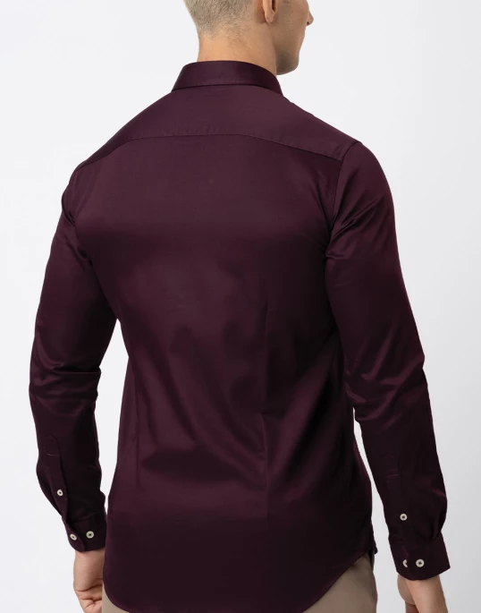 Ebony Casual Evening Wear Long Sleeve Slim Fit Shirt