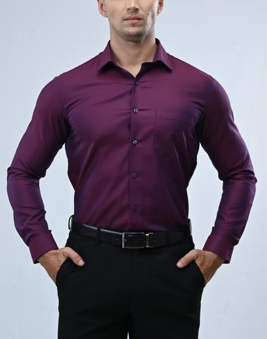 Vantage Blue Premium Giza Cotton Slim Fit Long Sleeve Mens Shirt