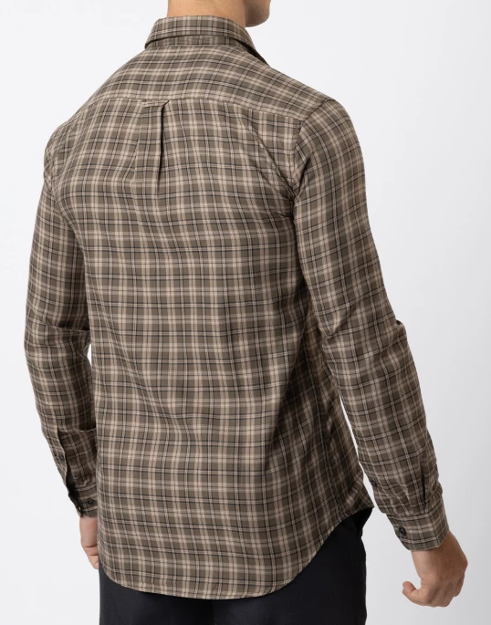 Ebony Casual Long Sleeve Slim Fit Check Shirt