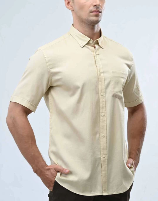 Ebony Casual Short Sleeve Slim Fit Mens Shirt