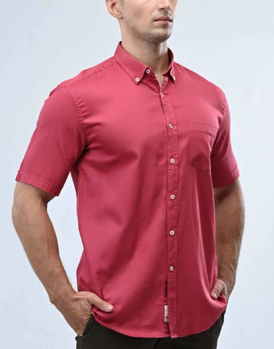 Ebony Casual Short Sleeve Slim Fit Mens Shirt