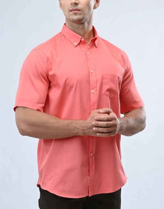 Ebony Casual Short Sleeve Slim Fit Mens Shirt