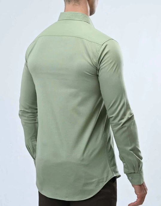 Ebony Casual Long Sleeve Slim Fit Mens Shirt