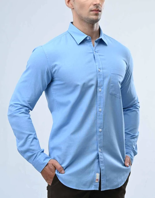 Ebony Casual Long Sleeve Slim Fit Mens Shirt