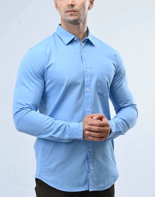 Ebony Casual Long Sleeve Slim Fit Mens Shirt