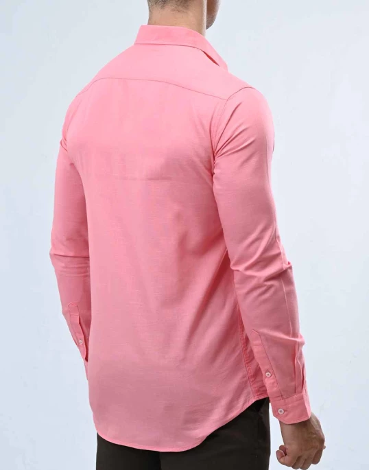 Ebony Casual Long Sleeve Slim Fit Mens Shirt