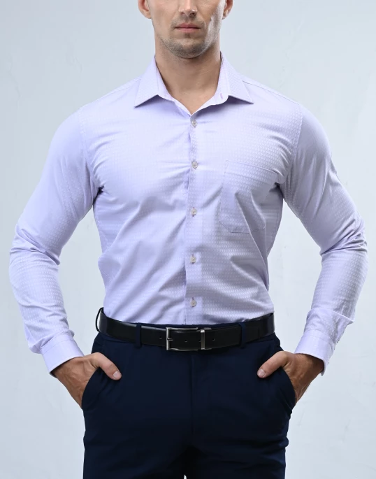 Vantage Blue Premium Giza Cotton Slim Fit Long Sleeve Mens Shirt