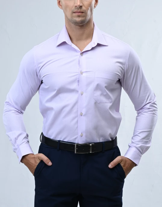 Vantage Blue Premium Giza Cotton Slim Fit Long Sleeve Mens Shirt