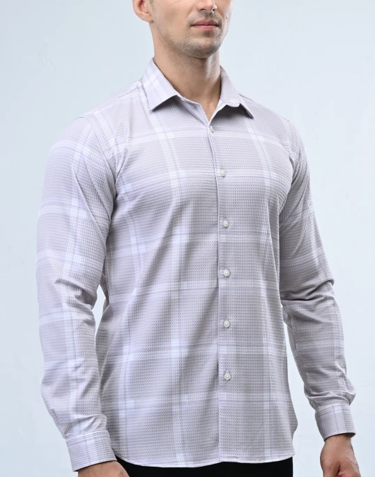 Vantage Sport Printed Slim Fit Long Sleeve Mens Shirt