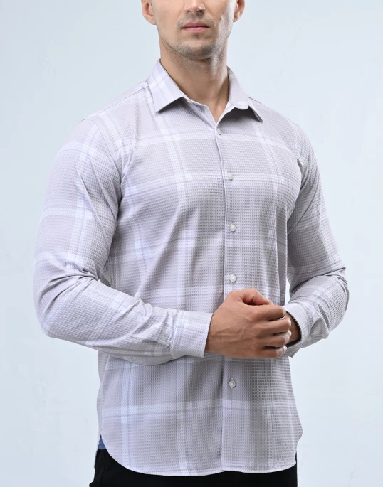 Vantage Sport Printed Slim Fit Long Sleeve Mens Shirt