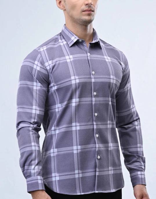 Vantage Sport Printed Slim Fit Long Sleeve Mens Shirt