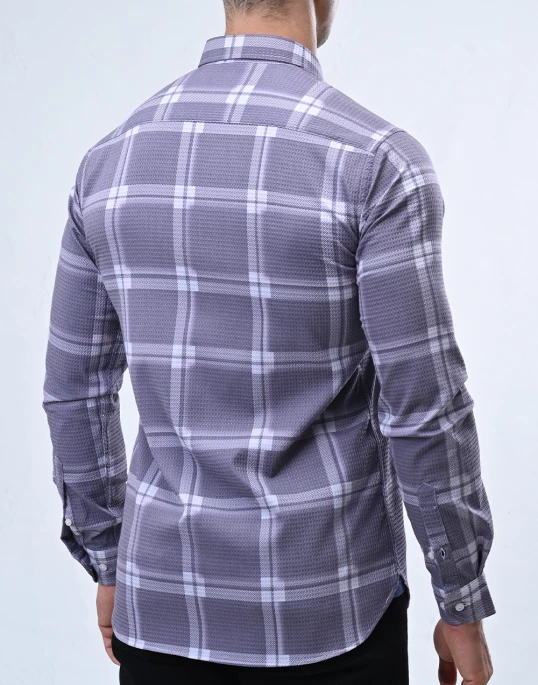 Vantage Sport Printed Slim Fit Long Sleeve Mens Shirt