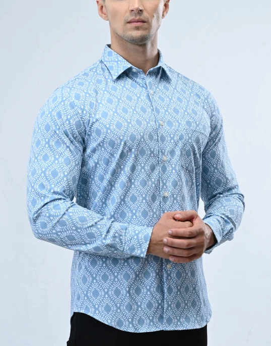 Vantage Sport Printed Regular Fit Long Sleeve Mens Shirt