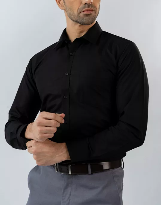 Mens Long Sleeve Black Formal Shirt