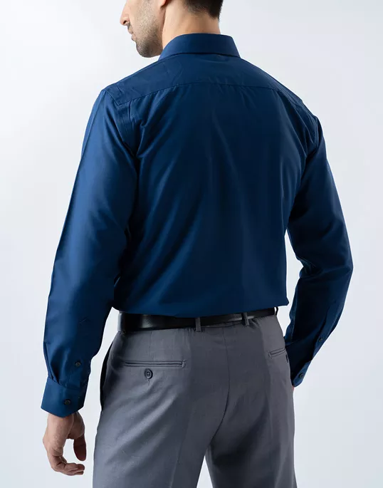 Mens Long Sleeve Dark Blue Formal Shirt