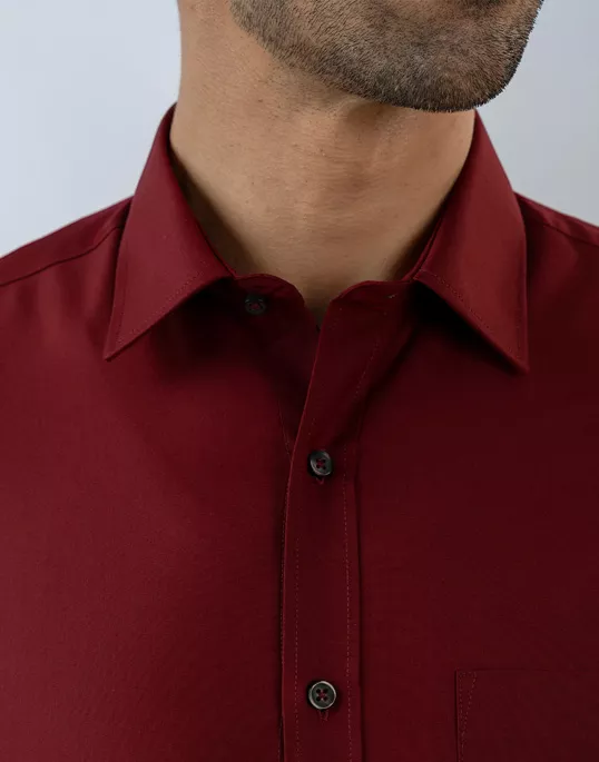 Mens Long Sleeve Red Formal Shirt