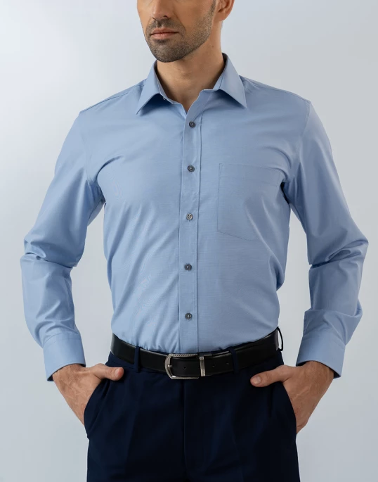 Mens Long Sleeve Light Blue Filafil Formal Wear Shirt