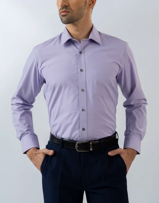 Mens Long Sleeve Purple Filafil Formal Wear Shirt