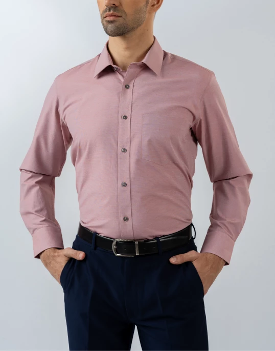 Mens Long Sleeve Dark Pink Filafil Formal Wear Shirt