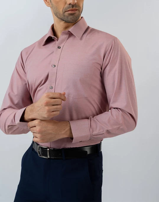 Mens Long Sleeve Dark Pink Filafil Formal Wear Shirt