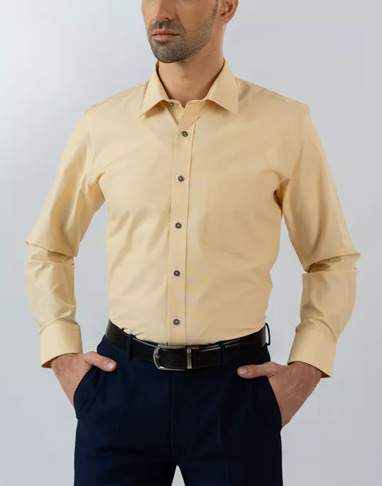 Mens Long Sleeve Yellow Filafil Formal Wear Shirt