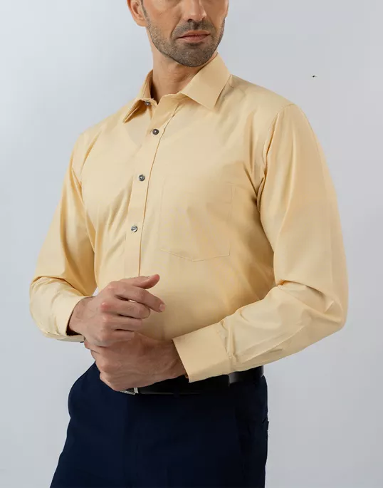 Mens Long Sleeve Yellow Filafil Formal Wear Shirt