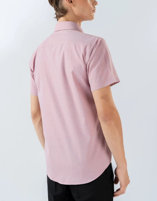 Mens Short Sleeve Light Pink Filafil Formal Wear Shirt