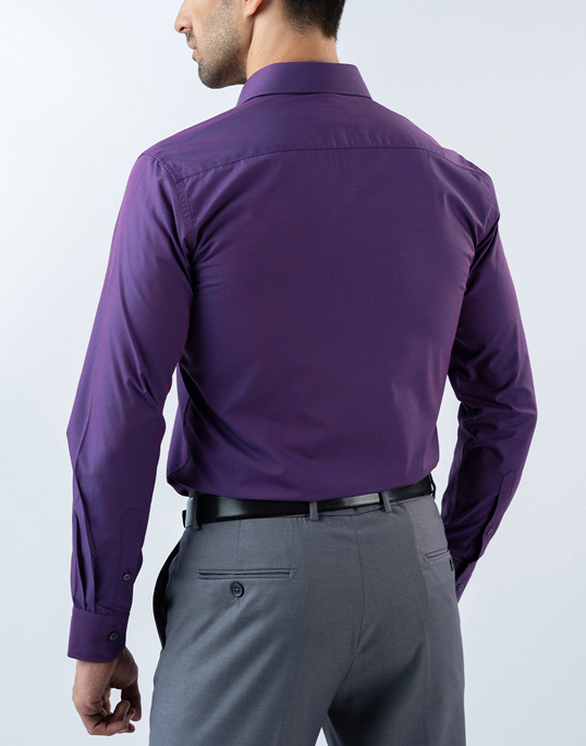 Mens Long Sleeve Dark Purple Filafil Formal Wear Shirt