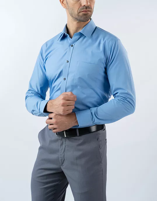 Mens Long Sleeve Pastel Blue Filafil Formal Wear Shirt