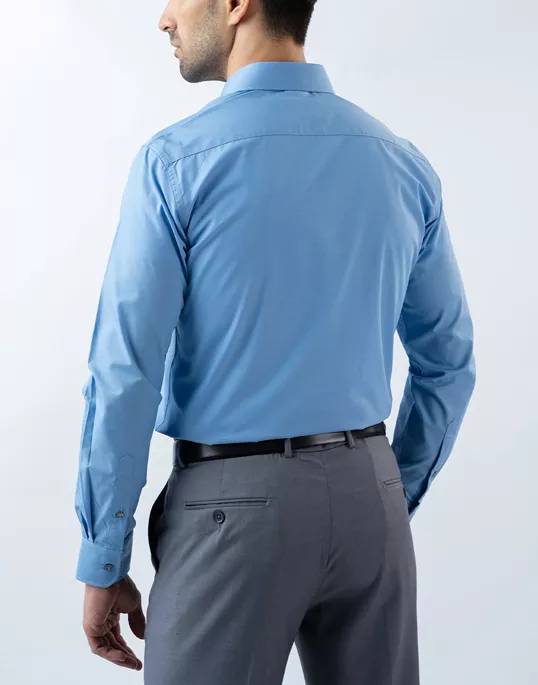 Mens Long Sleeve Pastel Blue Filafil Formal Wear Shirt