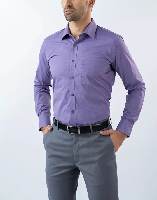 Mens Long Sleeve Light Purple Filafil Formal Wear Shirt