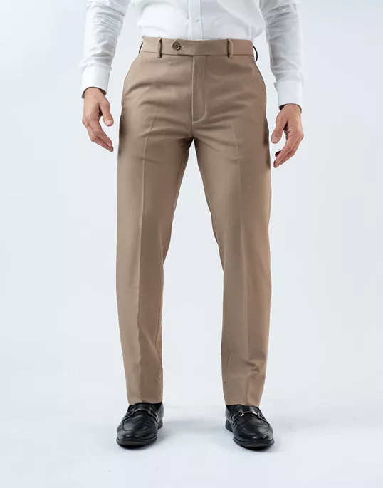 Vantage Blue 4 way Stretch Beige Formal Wear Trouser