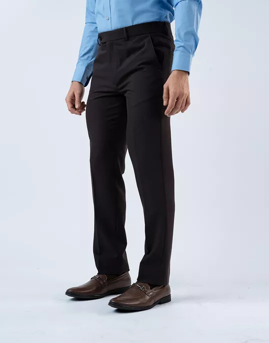 Vantage Blue 4 way Stretch Brown Formal Wear Trouser