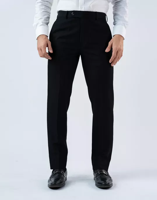 Vantage Blue Auto Flex Black Ultra Slim Fit Formal Wear Trouser