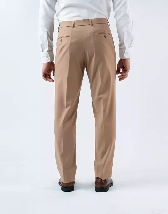 Vantage Blue Auto Flex Beige Ultra Slim Fit Formal Wear Trouser