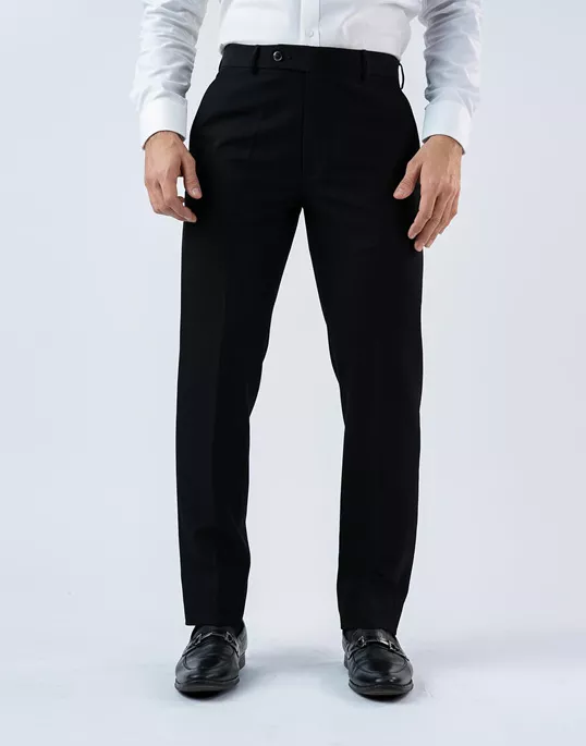  Vantage Mens  Ultra Slim Fit Black Formal Wear  Trouser