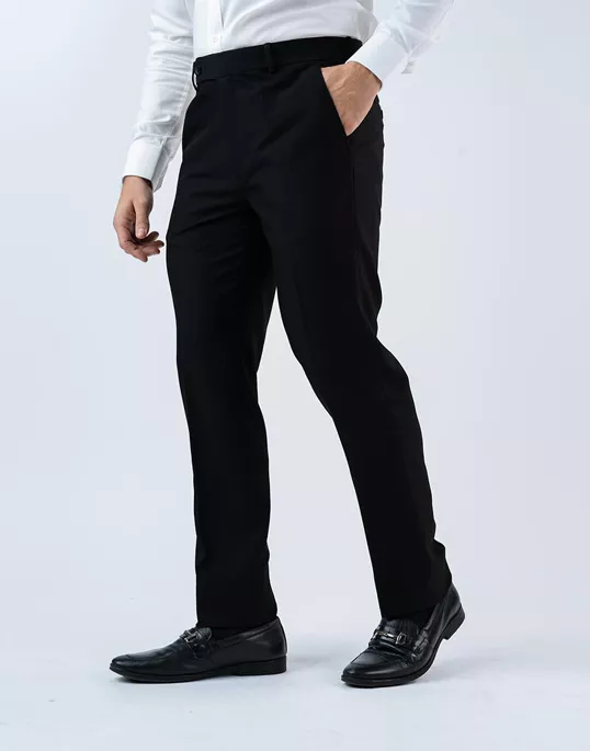  Vantage Mens  Ultra Slim Fit Black Formal Wear  Trouser