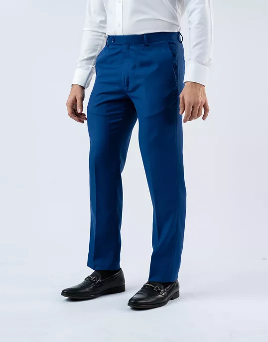 Vantage Blue Ultra Slim Fit Galaxy Blue Formal Wear Trouser