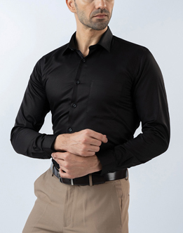 Mens Long Sleeve Black Evening Wear Shirt 