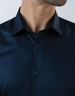 Mens Long Sleeve Dark Blue Evening Wear Shirt 